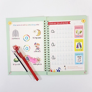 Bộ 3 Vở Luyện Viết Chữ Đẹp Tặng Kèm Bút Tự Xoá - Hành Trang Cho Bé Vào Lớp 1 - Thanh Nga