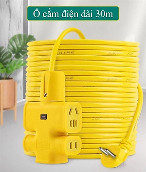 CUỘN DÂY ĐIỆN 16A - 250V DÀI 25M KÈM Ổ CẮM ĐÚC VÀ PHÍCH CẮM ĐÚC LIỀN DÂY CHỊU LỰC CAO CẤP (5 Ổ CẮM, DÂY 2 x 4 LI) - Hàng Chính Hãng