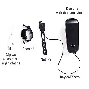 Đèn Xe Đạp Có Còi T6 350lumens (nút chạm cảm ứng) Pin 2000mAh Còi âm thanh lớn 140dB MaiLee