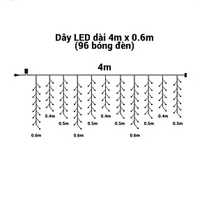 Đèn LED Rèm Treo Ngoài Trời Chống Thấm Nước - Nhiều Kích Cỡ