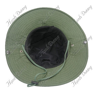 Mũ rộng vành nam thiết kế tai bèo chống nắng tốt có dây đai thêu chữ Sport, vành nón rộng 8.5cm, may vải kaki 2 lớp chống nóng - Hạnh Dương