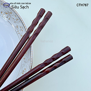 Đũa Trắc vấu tròn dành riêng cho bé (1 đôi) tập gắp làm quen đôi đũa (CTH767) tạo thói quen dùng đúng đồ của mình - an toàn sức khỏe - không chất độc hại