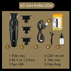 Tông đơ chấn viền Kemei KM-2299 lưỡi cắt mạ carbon cao cấp công suất 5W - Chính hãng