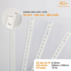 Bìa Lỗ (Túi Sơ Mi) A4, AO+, Dày 0.1 mm/ 30 lỗ (Xấp 10 Cái)