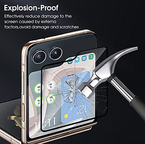 Miếng dán kính cường lực màn hình phụ cho Samsung Galaxy Z Flip 5 full 9D hiệu HOTCASE Kuzoom Protective Glass - mỏng 0.3mm, vát cạnh 2.5D, độ cứng 9H, viền cứng mỏng chống vỡ cạnh - Hàng nhập khẩu