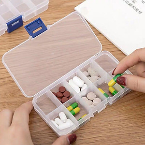 Hộp nhựa đựng đồ cá nhân, trang sức trong suốt mini đẹp mắt 10, 15, 24 ngăn có nắp, hộp nhựa đựng thuốc, linh kiện điện tử chia nhiều ngăn