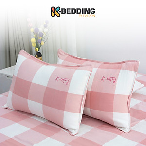 Vỏ gối nằm chần bông công nghệ nhuộm sợi Yarn Dyed K-Bedding KPCD, kích thước 45*65cm (1 cặp)