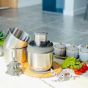 Máy Xay Thịt, Xay Thực Phẩm UNIE UE-226 - Đánh Chà Bông, Bóc Tỏi Tiêu Chuẩn Đức Thép Hợp Kim Dung Tích 2.5 Lít Công Suất 300 W - Hàng Chính Hãng
