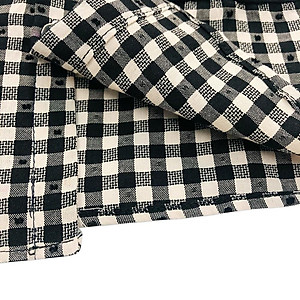 Bộ quần áo bà ba lửng unisex họa tiết Caro đen cotton - AICDBTVL1J49 - AIN Closet