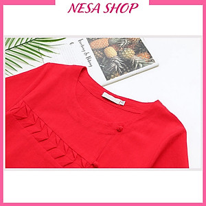 Áo nữ kiểu cổ tròn tay ngắn form rộng thoải mái, chất liệu Đũi cao cấp mềm mịn mát thấm mồ hôi NeSa Shop AKH.58