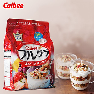 Ngũ cốc Calbee vị Trái cây gói đỏ 800gr (Trái cây & các loại Hạt)