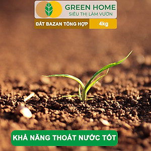 Đất Bazan GreenHome, Bao 4kg, Đất Trồng Cây, Bổ Sung Phân Hữu Cơ,Trồng Hoa Hồng, Kiểng