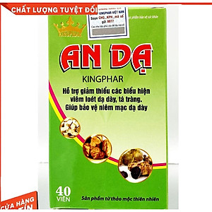 Kingphar An dạ -Chai 40v - Giúp giảm viêm loét dạ dày, tá tràng, trào ngược thực quản, dịch vị, ăn uống không tiêu