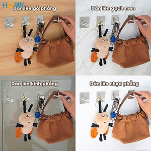 Combo 4 móc dán tường inox 304 HOBBY Home Decor TV160-4 có keo dán