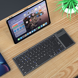 Bàn phím Gấp gọn không dây Bluetooth B66T - Tích hợp Touchpad - pin sạc TypeC- có hàng phím F1-F12 hàng nhập khẩu