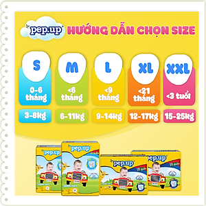 Combo 2 gói Tã/Bỉm Quần Em Bé Pep.up Extra Dry Siêu Mềm Mại, Siêu Khô Thoáng, Kháng Khuẩn Size XXL (16 Miếng/Gói)