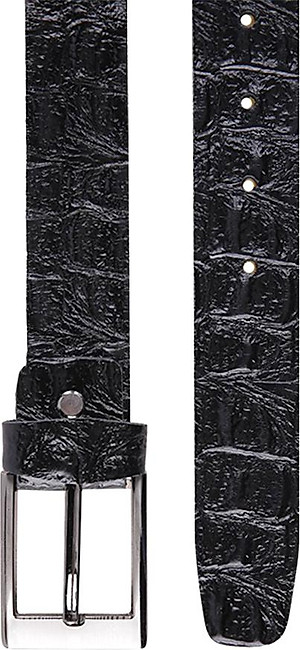 Thắt Lưng Nam Vân Cá Sấu 1 Lớp Huy Hoàng HT4123 (120 x 4 cm) - Đen