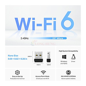 USB Wifi TP-Link Wifi 6 AX300 Nano Wireless Archer TX1U Nano - Hàng chính hãng