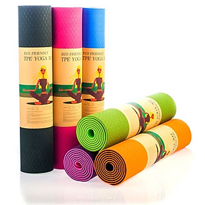 Thảm Tập Yoga, Gym Amalife 2 Lớp + Túi Đựng Thảm Tập Yoga Dây Buộc Thảm Tập Yoga (Giao Màu Ngẫu Nhiên)