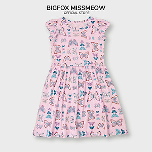 Váy cho bé gái Bigfox Miss Meow size đại mùa hè kiểu cộc tay chất cotton style Hàn cỡ 3,6,9,10,11 tuổi 30kg 40kg 1947