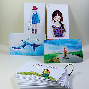 Giấy vẽ màu nước Postcard 40 tờ, vẽ các loại màu nước đẹp, vẽ đẹp cả chì giấy dày 300gsm khổ (8 x 13) cm ARW157 Green Art  - Hàng chính hãng