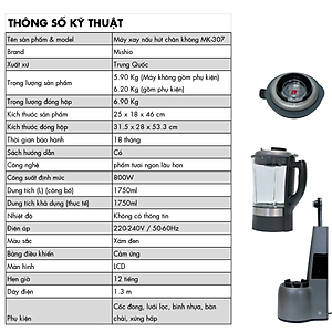 Máy xay sinh tố công suất lớn 800W Mishio - Hàng chính hãng