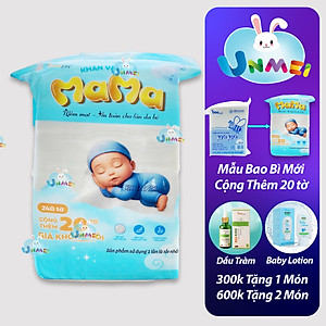 Combo 5 bịch khăn vải khô đa năng Mama (bịch 240 tờ)