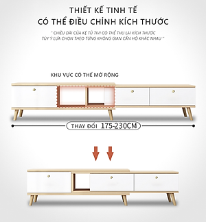 Kệ Tivi Phòng Khách Thiết Kế Hiện Đại Sang Trọng Thay Đổi Được Kích Thước Thương Hiệu IGA - GP218