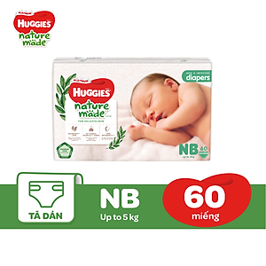 Tã Dán Siêu Cao Cấp Huggies Platinum Naturemade NB60 (60 Miếng)