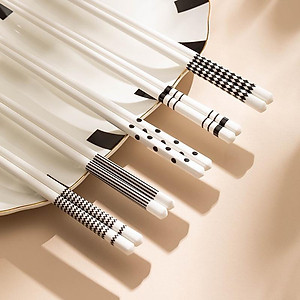 [KoSuyTu] Hộp 5 Đôi Đũa Gốm Sứ Cao Cấp Bền Đẹp An Toàn Cho Sức Khỏe - Đũa Ăn Cơm Kháng Khuẩn Chống Nấm Mốc Không Sơn Mài 