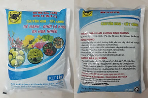 Phân bón đầu trâu MK NPK 17-15-7+TE cao cấp gói 1KG chuyên hoa - cây cảnh