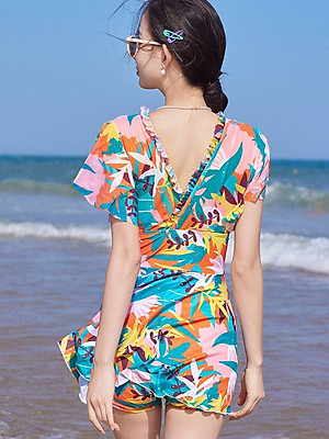 Đồ bơi nữ kiểu váy liền thân bikini 1 mảnh tôn dáng che khuyết điểm có sẵn mút ngực quần đùi