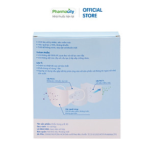 Khẩu trang y tế 3D Pharmacity ngăn bụi mịn và vi khuẩn cho trẻ 2-5 tuổi (Hộp 10 cái)