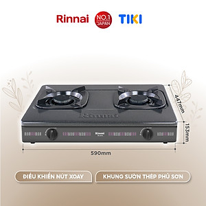 Bếp gas dương Rinnai RV-2615(G) mặt bếp men và kiềng bếp men - Hàng chính hãng.