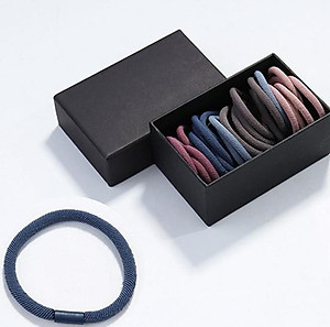 Sét 40 dây buộc tóc tròn cao cấp xuất Nhật HD12 hộp giấy sang trọng