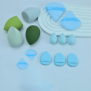 Lọ 14 Mút Trang Điểm Kem Nền, Má Hồng, ... - Hộp 14 Mút Trang Điểm Chuyên Nghiệp