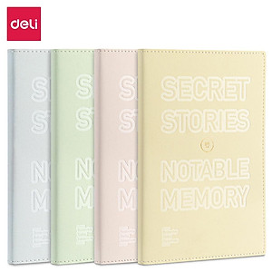 Sổ Tay Ghi Chép Bìa Da Cao Cấp 192 224 Trang 96 112 Tờ 80gsm Deli - Chống Nước Làm Quà Tặng Sang Trọng Phù Hợp Học Sinh Văn Phòng Sổ Kế Hoạch Planner - SZ044 SZ047