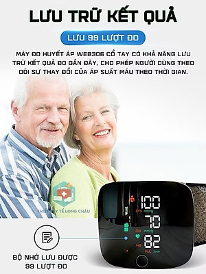 Máy đo huyết áp cổ tay , đọc kết quả tiếng việt, cảnh báo huyết áp theo màu sắc, đo chính xác kết quả, pin sạc usb