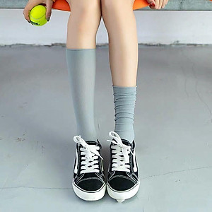 Tất nữ nhún cổ cao phong cách Vintage Hàn Quốc mỏng nhẹ phù hợp mùa hè