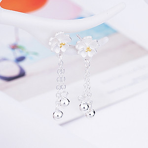 Bông tai hoa mai dáng dài nữ tính