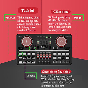 Trọn bộ Sound card XOX BP3 hát thu âm, Livestream kèm Mic thu âm và Tai nghe kiểm âm