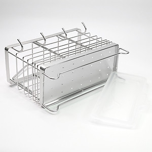 Kệ đựng đũa muỗng 3 ngăn có móc treo dán tường Hobby Home Decor DM04