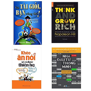 Combo 4 Cuốn Sách Best-Seller Tạo Động Lực Để Thành Công: Khéo Ăn Nói Sẽ Có Được Thiên Hạ ( Tái Bản ) + Tôi Tài Giỏi - Bạn Cũng Thế (Tái Bản) + 13 Nguyên Tắc Nghĩ Giàu Làm Giàu - Think And Grow Rich (Tái Bản) + Nhà Đầu Tư Thông Minh (Tái Bản) /  Tất Tần Tật Những Nguồn Lực Bạn Phải Có Để Thành Công