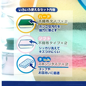 Bộ 06 miếng mút rửa chén bát Kokubo