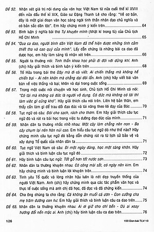 Sách 100 Dàn Bài Chi Tiết Làm Văn Lớp 10