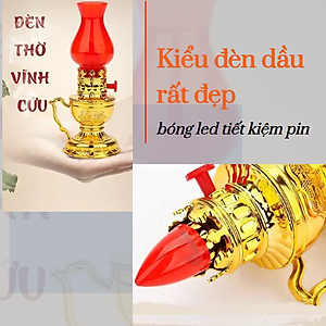 Đèn Thờ Vĩnh Cửu Sử Dụng Pin Thiết Kế Cổ Kính