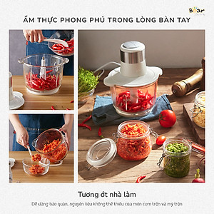 Máy Xay Thịt Thực Phẩm Bear SB-MA02L Xay Cực Êm Dung Tích 2 Lít Công Suất 300 W - Hàng Chính Hãng