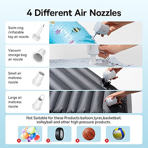 Máy Bơm Hơi – Hút Chân Không Mini Cầm Tay Baseus PocketGo Portable Air Pump 230L/min Pin 1600mah Tích Hợp Đèn - Hàng Chính Hãng