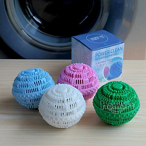 Bóng Giặt Sạch Quần Áo Chống Nhăn Lớn Washing Ball Plus Banh TPE Hạt Gốm Thơm 1000 Lần Giặt Đồ