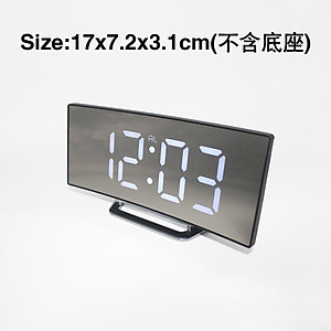 Đồng hồ led để bàn, đồng hồ báo thức điện tử với tính năng night và snooze cao cấp màn hình cong